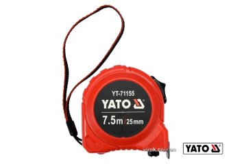 YATO Рулетка YATO: L=7.5мx25мм, з сталевою стрічкою, нейлоновим покриттям, подвійним блокуванням  | 