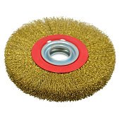 Щітка крацовка стовщена дискова, латунна, 150х32мм Spitce | 18-074