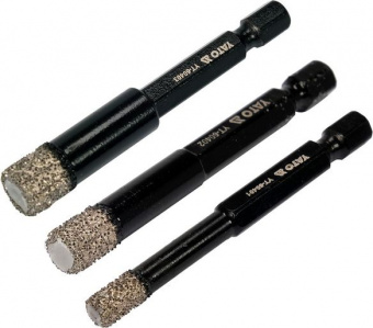 YATO Свердла з алмазним пругом YATO, 3 шт. Ø= 6-8-10 мм, l= 65/10 мм, з 6-гран. шпинделем- 1/4"  | Y