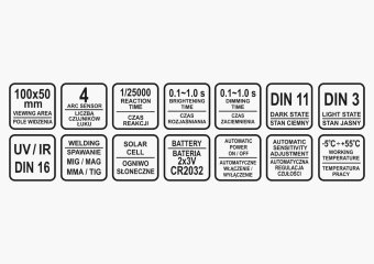 STHOR Маска зварювальника з автозатемнювальним світлофільтром, 100 х 50 мм  | 74484