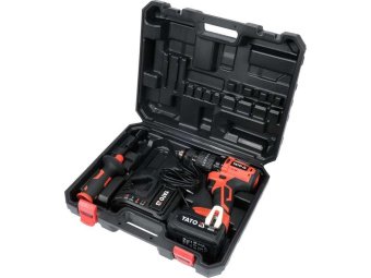 YATO Шуруповерт-дриль безщітков. акумул. Li-Ion YATO: U= 18 В, 3АГод, крутн.мом.- 75 Нм, патр Ø=1.5-