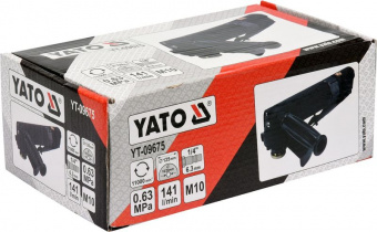 YATO Шліфмашина пневматична, кутова YATO для диска Ø= 125 мм, М10, сполуч, Ø= 1/4", 6,3 Bar, 141 л/х