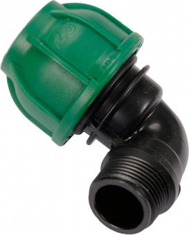 FLO Коліно 90° до водяних пластикових труб з зовн. різьбою 25 мм- 3/4" поліпропіл., для тиску 1 MPa 