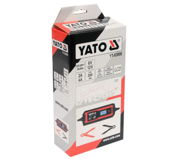 Зарядний прилад мережевий з LCD дисплеєм 230В YATO до акумуляторів 6V-2А 12V-4А, макс. 240 AГод [20]