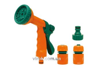 FLO Зрошувач-пістолет 10-режимний з набором з'єднань 1/2", ABS-пластик, 4 шт  | 89208