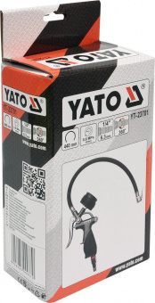 YATO Пістолет для накачування шин YATO з манометром P ≤ 1 MPa, Ø= 1/4"  | YT-23701