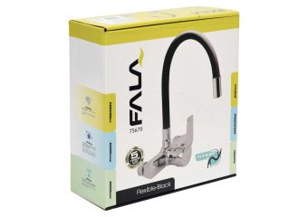 FALA Змішувач води настінний "FLEXIBLE" з гнучкою чорною лійкою  | 75670