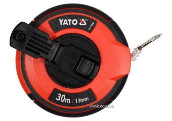 YATO Рулетка вимірювальна сталева YATO : L= 30 м, b= 13 мм, ручне змотування, закритий корпус  | YT-
