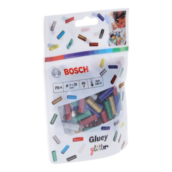 Блискучі кольорові клейові стержні Bosch Gluey (7х20 мм, 70 шт.) (2608002006)