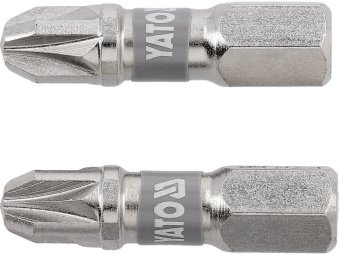 Насадка викруткова YATO PZ3 х 25мм. HEX 1/4", покрита нікелем, 2шт.[10]