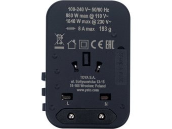 Розетка-адаптер мережева YATO 110-240 В, до 8А  з універс гніздом і вилками 880/1840 Вт 110/230 В