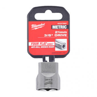 MILWAUKEE Головка хромована метрична 3/8'', 21мм | 4932479997