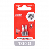 MILWAUKEE Біта SHOCKWAVE , TX10, 25мм, (2шт) | 4932430871