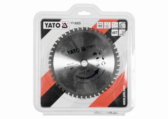 YATO Диск пиляльний по металу YATO: Ø= 185x2.2x20 мм, 48 зубців, R.P.M до 6000 1/хв  | YT-60625