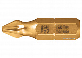 USH Насадка викруткова ISOTIN Pozidriv PZ3 x 25 мм. Torsion, титанове покриття. Уп. 10 шт. | UUSG002