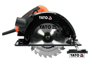 YATO Пила дискова ручна мережева YATO : P= 1.5 кВт, диск Ø=185x20x2.8 мм, кут 0-45°, гл.≤ 65мм  | YT