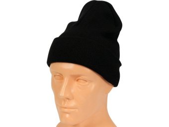 Шапка зимова чорна VOREL з 100% акрилу; розмір універсальний [10/200]
