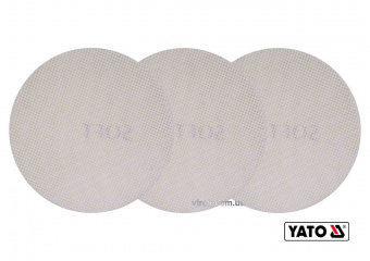 YATO Сітка шліфувальна абразивна самозачепна YATO : G120, Ø= 225 мм, м'яка, кругла, 3 шт, (DW) | YT-