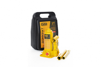 Домкрат гидравлический бутылочный 2т (выс подъема 158-308мм) в кейсе СИЛА