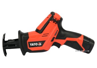 YATO Пила шаблева акумуляторна YATO : Li-Ion 12 В, 2 Агод, хід полотна- 12.7 мм + 2 полотна  | YT-82