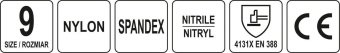 YATO Рукавиці робочі нейлонові YATO покрите спіненим нітрилом з накрапленням, розмір 9, чорнр-сірі  