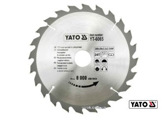 YATO Диск пиляльний победітовий по дереву YATO: 200х30x3.2x2.2 мм, 24 зубці, R.P.M до 8000 1/хв  | Y
