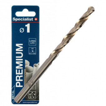 Specialist+ 64-0010 Свердло по металу PREMIUM 1,0 мм, наб. 3 шт