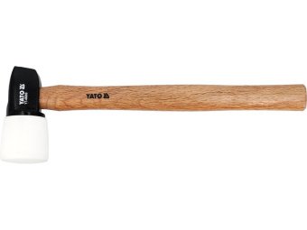 Молоток метало-гумовий YATO Ø= 65 мм x 125 мм, з дерев. ручкою, m= 1,3 кг, l= 400 мм [6/12]
