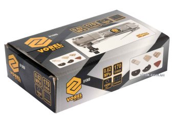 VOREL Багатофункційний пневмоінструмент (реноватор) : 1/4", 18000 об/хв, P= 0.62 МПа, 170 л/хв(DW) |