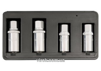 YATO Головки для знімання штифтів YATO, з кв. 1/2, M=21мм, 6,8,10,12мм, набір 4шт.  | YT-0620