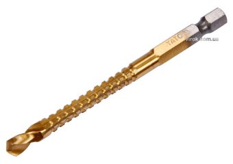 YATO Свердло фрезерувальне по металу YATO : HSS-TIN, Ø= 6 мм, l= 89 мм, HEX - 1/4"  | YT-44823