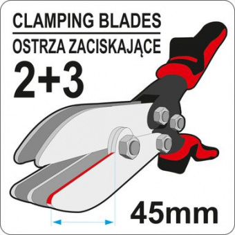 YATO Кліщі для гофрування труб YATO з 5 лезами, діапазон- 45 мм, L= 260 мм  | YT-22380