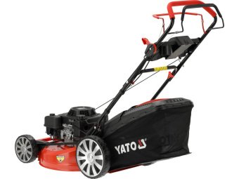 Газонокосарка бензинова YATO з приводом: 4,5кВт, ширина різання: Ø= 56 см, травозбірник- 62л