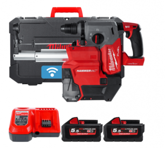 MILWAUKEE Перфоратор аккумуляторный SDS-Plus с системой пылеудаления M18 ONE FHX DEL-552C FUEL (Li-I