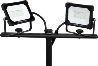 YATO Прожектори з SMD-діодним випромін. YATO: 2 x 20 Вт, 230 В, 2 x 1900 Lm, на штативі h= 0.6-1.22 