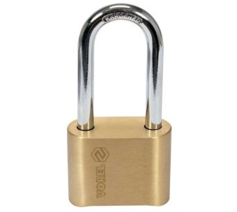 VOREL Замок навісний з кодовим замиканням : латунний корпус- 52х 40 х25 мм, сталева дуга- 56х25х 8 м
