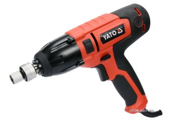 YATO Гайковерт ударний мережевий YATO: 1/4" HEX x1/2" F, 450Вт, 450Нм, 3300 об/хв + 4 головки і кейс