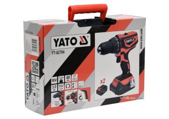 YATO Шуруповерт-дриль акумулят. Li-Ion- 2х18 В YATO: 3 Агод, крутн.мом.- 40Нм, патрон Ø≤13 мм в кейс