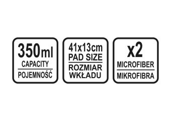 LUND Швабра 2-стороння з розпилювачем : з 2 мікрофібрами, платф- 41х13см, ємність-350мл, l=118см  | 