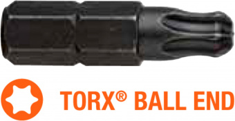 USH Насадка викруткова Industry TORX T25K x 25 мм BallEnd заокруглена, Уп. 10 шт. | UUSG0012996