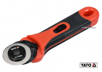 YATO Ніж YATO з висувним круглим сталевим лезом, Ø= 45 мм, ручка- TPR+ABS  | YT-75360