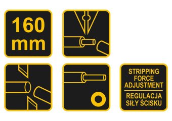 VOREL Знімач ізоляції автоматичний : l= 160 мм, для кабелів 0.2-6 мм²  | 45160