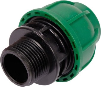 FLO Муфта до водяних пластикових труб з зовн. різьбою 32 мм- 5/4" поліпропіленова, для тиску 1 MPa |