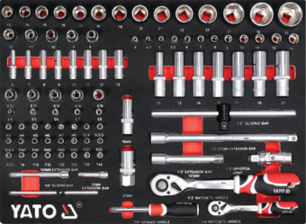 Шафа з інструментами YATO, на колесах, 7 шуфляд, 977x 725x 480 мм, набір 157 елем.