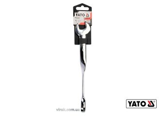 YATO Ключ ріжково-накидний, кручений 90° з тріщаткою YATO : М= 17 x 228 мм, HRC 40-45, Cr-V  | YT-01