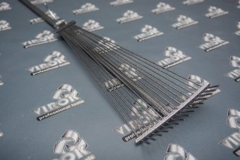 VIROK Граблі тип "віяло" дротяні з держаком, розсувні (молоткове пофарбування) | 12V210