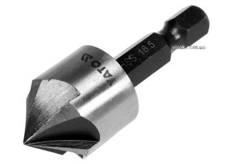 YATO Зенкер конічний по металу YATO : HSS, Ø= 16.5 мм, l= 45 мм, 5 пругів, HEX- 1/4"  | YT-44725