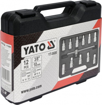 YATO Набір ключів для зливної пробки масляного піддону YATO : квадрат- 3/8", 12 шт.  | YT-0600