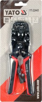 YATO Кліщі для обтискання і зачистки кaбелів YATO : RJ45, RJ10, RJ11, L= 205 мм  | YT-22443