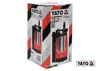 YATO Насос для брудної води мережевий YATO: 750 Вт, 11000 л/год, макс.висота- 8.5м, макс.глибина- 7 